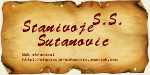 Stanivoje Šutanović vizit kartica